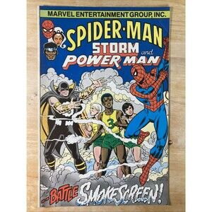 Spider-Man Storm and Power Man Vs. Smoke Screen Marvel Comic Book Battle (1982)